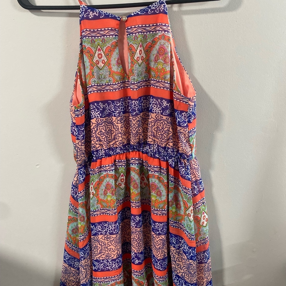 Pink Owl Multicolor Bohemian Summer Dress. Boho mini dress size small - Picture 4 of 10